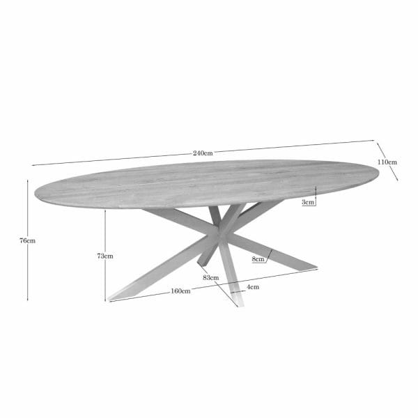 Eettafel 'Ferris' ovaal