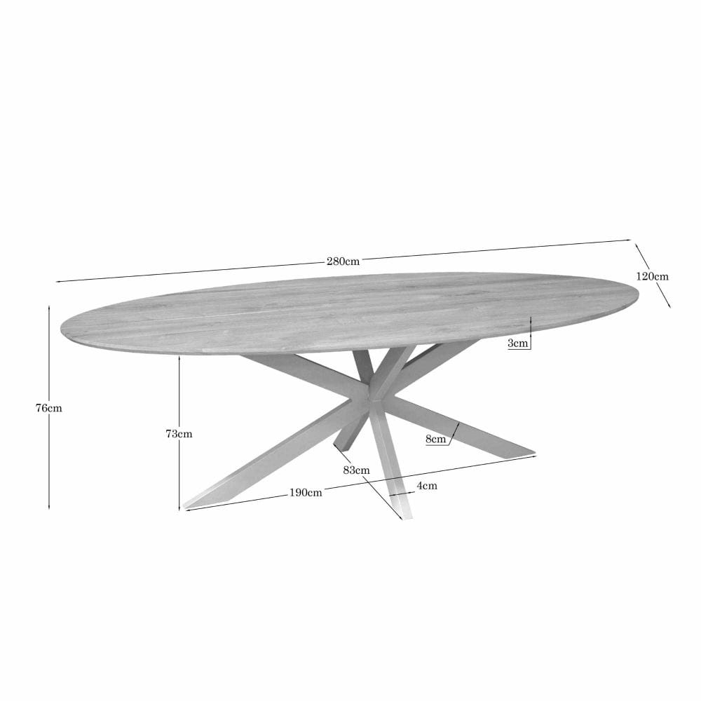 Eettafel 'Ferris' ovaal