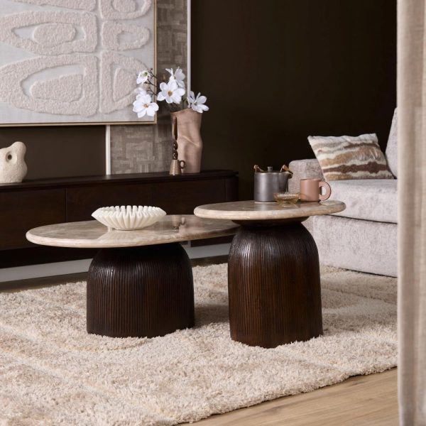 Salontafel "Noel bruin/marmer" 90